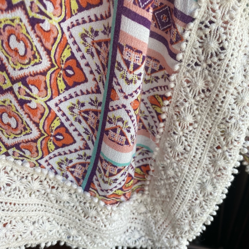 Perfect “gypsy” skirt handkerchief hem with crocheted lace trim size lar… - Picture 7 of 10
